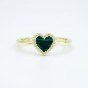 Stone Heart Ring - Green