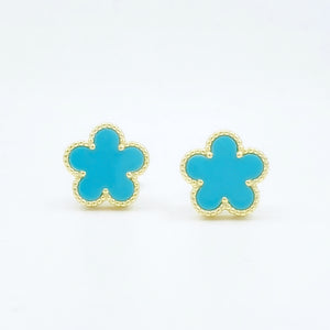 Turquoise Flower Studs