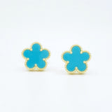 Turquoise Flower Studs