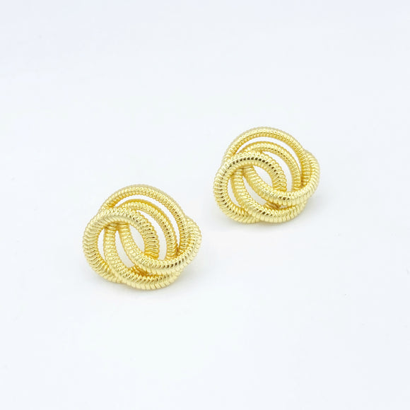 Golden Rope Knot Studs