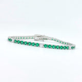 Emerald & Diamond Tennis Bracelet