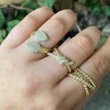 Teardrop Ribbed Wrap Ring