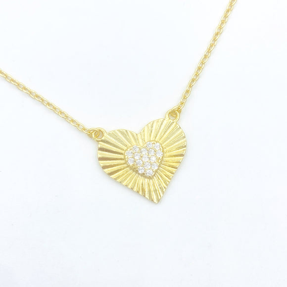Pleated Heart Necklace 2.0