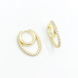 Double Huggie Diamond Hoops