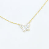 Mother of Pearl Butterfly Choker Necklace