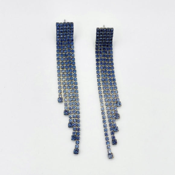 Goddess Glass Strand Earrings 6.0 - Blue Ombre