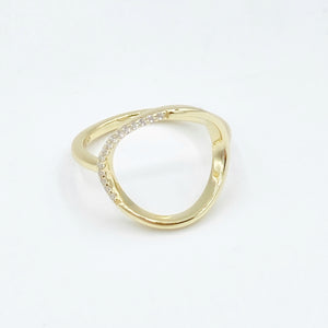 Semi-Studded Open Circle Ring