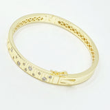 Ribbed Diamond Drizzled Bangle