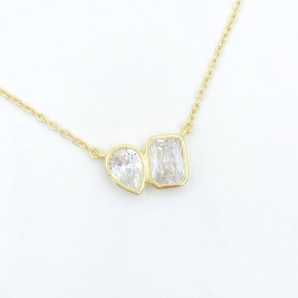 Teardrop & Rectangle Necklace