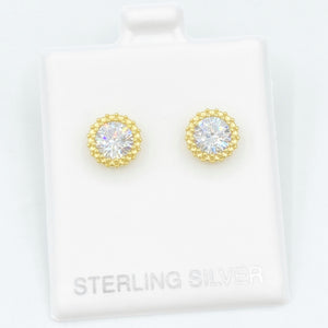 Gold Wrapped Solitaire Studs