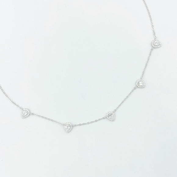 Diamond Teardrop Necklace - Silver or Gold