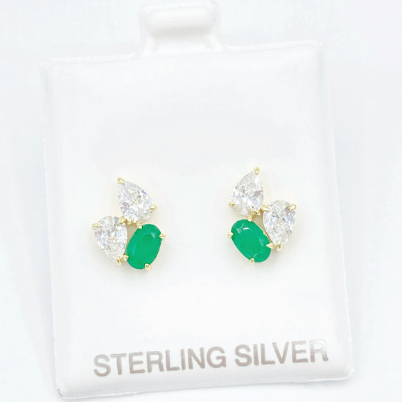 Cluster Stud Earrings 5.0 - Emerald