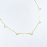 Gold over Sterling CZ Heart Choker / Necklace