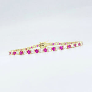 Ruby & Diamond Alternating Tennis Bracelet