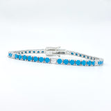 Turquoise & Diamond Tennis Bracelet
