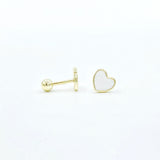 The Perfect Petite Heart Screwback Studs - White