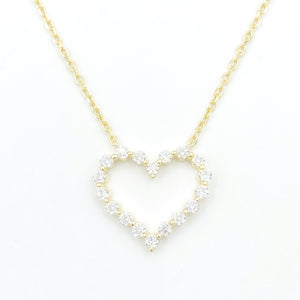 Open Heart Choker Necklace - Gold or Silver