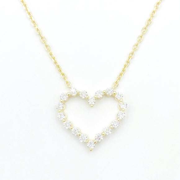 Open Heart Choker Necklace - Gold or Silver