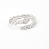 Diamond Serpent Ring - Silver