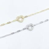 Open Heart Paperclip Bracelet 3.0 - Gold or Silver