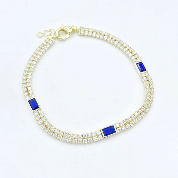 Bezel Sapphire Tennis Bracelet