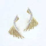 Milan Ribbed Gold Fan Earrings