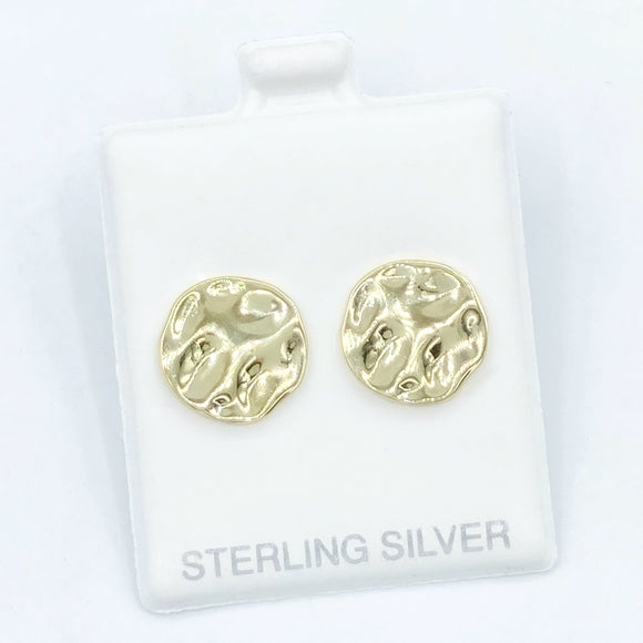 Wave Disc Stud Earrings