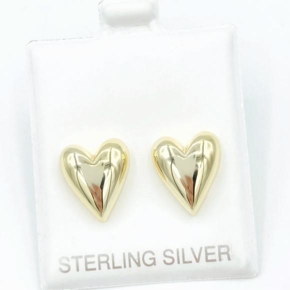Gold Drip Heart Studs
