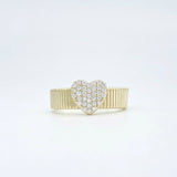 Ribbed Heart Ring