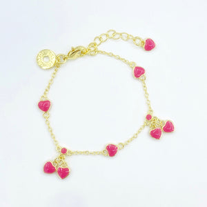 Double Heart Bracelet - Perfect Pink