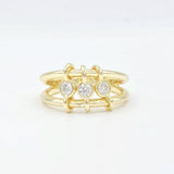 Triple Solitaire Slide Ring