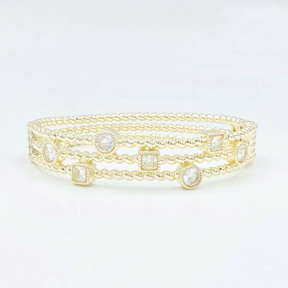 Bezel Diamond Rope Bangle