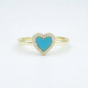 Stone Heart Ring - Blue