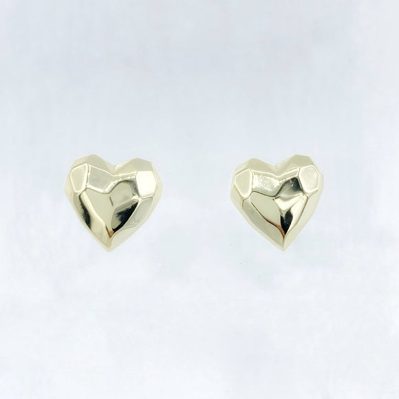 Faceted Heart Studs