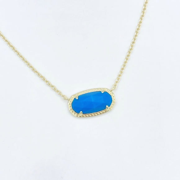 Modern Oval Choker Necklace - Turquoise