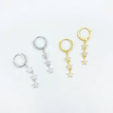 Star Strand Huggie Hoops - Gold or Silver