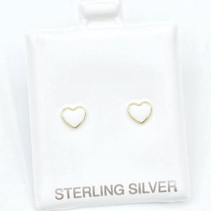 The Perfect Petite Enamel Heart Studs - White