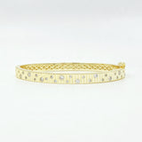 Ribbed Diamond Drizzled Bangle