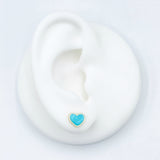 The Perfect Enamel Heart Studs - Blue