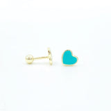 The Perfect Petite Heart Screwback Studs - Blue