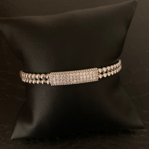 Double Beaded Bangle - Gold or Silver