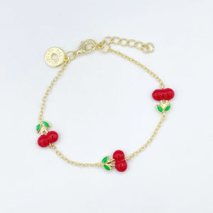 Enamel Cherry Bracelet