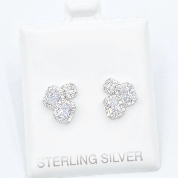 Halo Cluster Stud Earrings