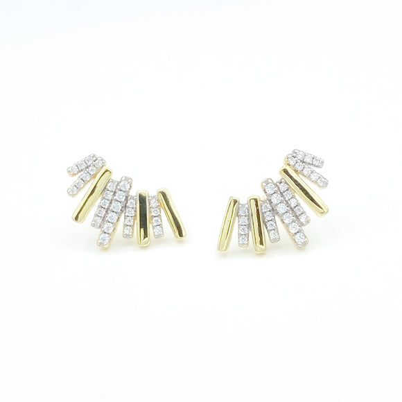 Wave Bar Stud Earrings