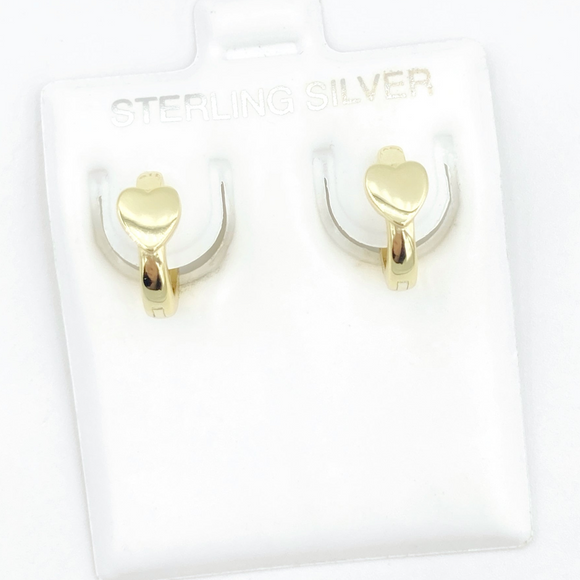 Gold Heart Hoops