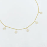 Diamond Circle Charm Choker Necklace