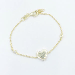 Gold & Diamond Heart Bracelet