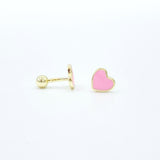 The Perfect Petite Heart Screwback Studs - Pink