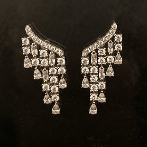 Diamond Drip Earrings - Silver or Gold