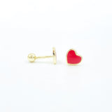 The Perfect Petite Heart Screwback Studs - Red